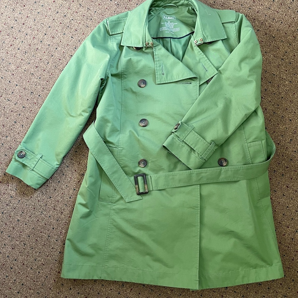 L. L. Bean Green Trench Coat